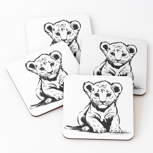 Item preview, Cute Baby Lion Cub Big Cat Safari Wild Jungle Predator designed and sold by inkoutninja.
