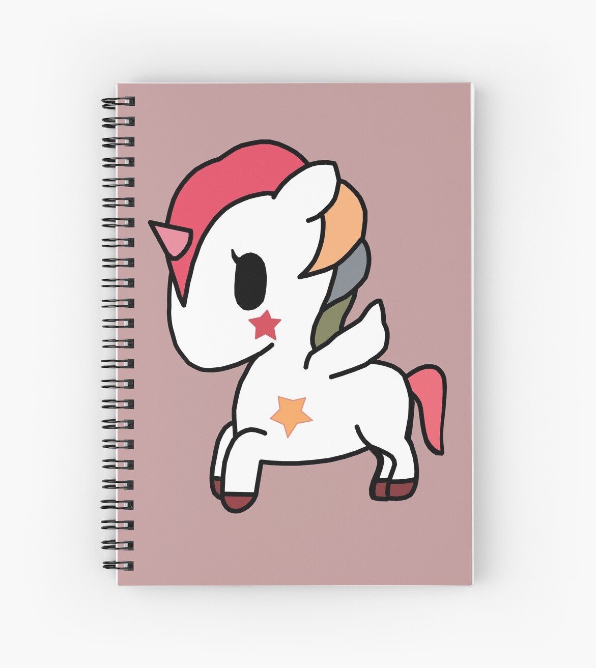 Cute Kawaii Unicorn Spiral Notebook By Vicdesign