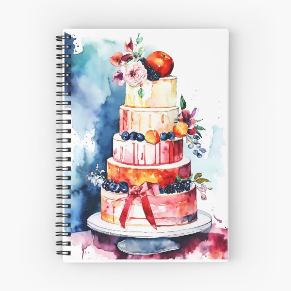 Item preview, “Deliciously Layered Wedding Cake Art | Yummy Watercolor Illustration” designed and sold by soulfulpalette.