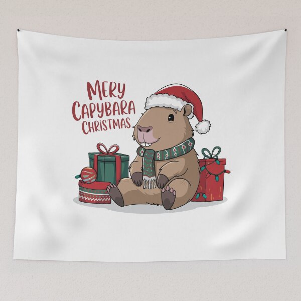 Item preview, Christmas Capybara designed and sold by Krasnovaovaova.
