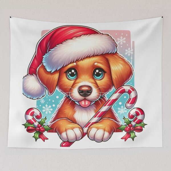 Item preview, Christmas Labrador Retriever in Santa Hat Candy Canes Holiday Dog Gift Santa designed and sold by andreab313.
