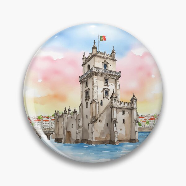 Item preview, Belem Tower Lisbon Portugal Watercolor designed and sold by Magnolia Valley Art.