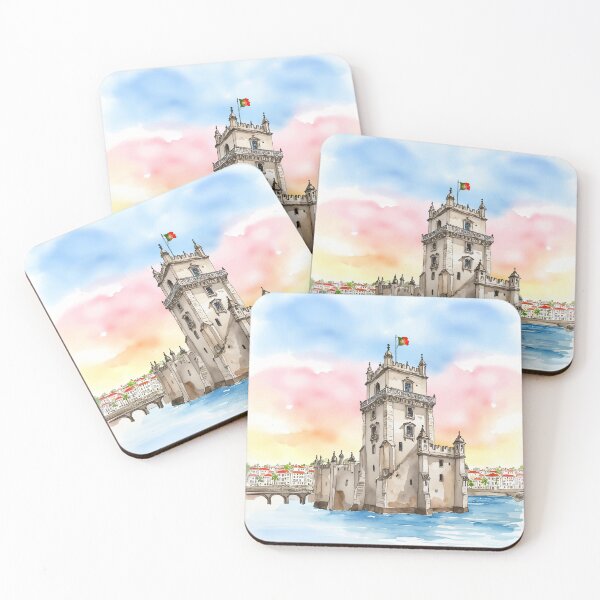 Item preview, Belem Tower Lisbon Portugal Watercolor designed and sold by Magnolia Valley Art.