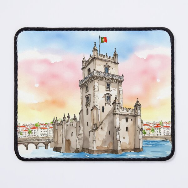 Item preview, Belem Tower Lisbon Portugal Watercolor designed and sold by Magnolia Valley Art.