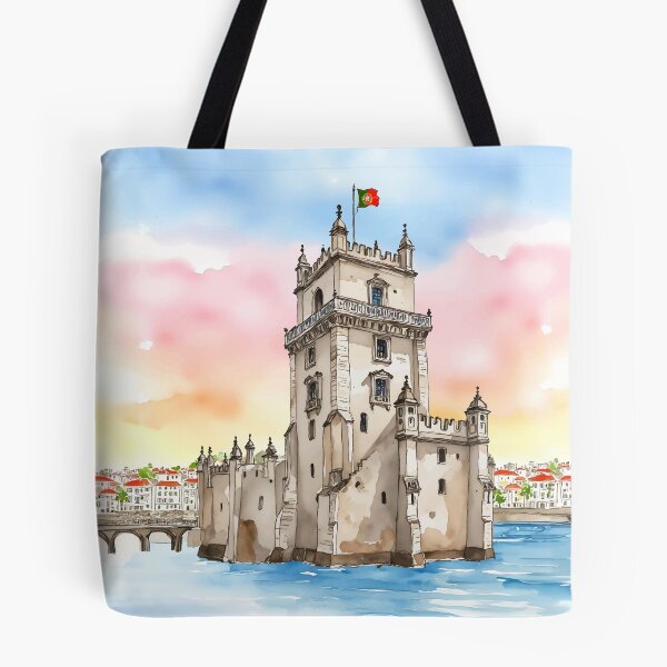 Item preview, Belem Tower Lisbon Portugal Watercolor designed and sold by Magnolia Valley Art.