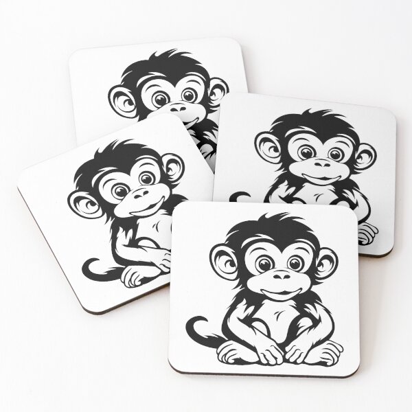 Item preview, Cute Baby Monkey Adorable Primate Curious Playful Animal designed and sold by inkoutninja.