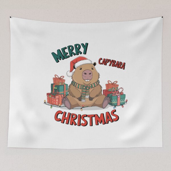 Item preview, Christmas Capybara designed and sold by Krasnovaovaova.