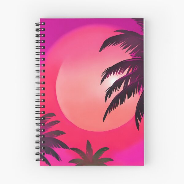 Item preview, Retro Sun and Palm Trees Pink Hot Pink Beach Style AI Art designed and sold by Beachy.