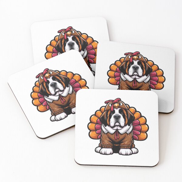 Item preview, Saint Bernard Dog Thanksgiving designed and sold by doodIllustrate.