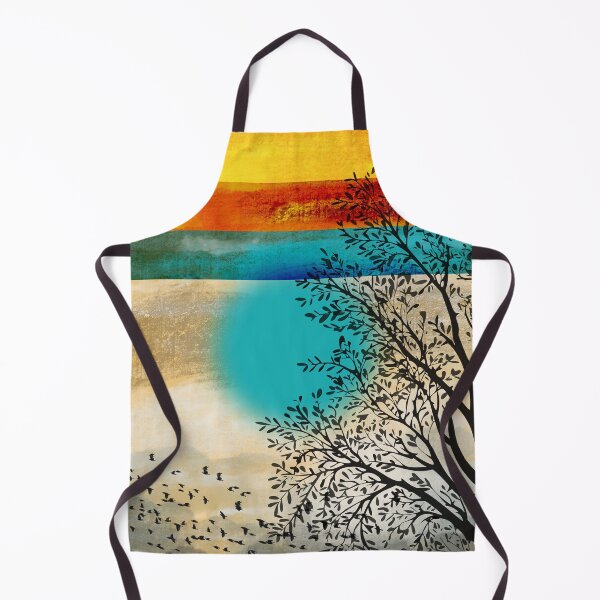 Item preview, Colours landscape painting, Japandi minimalist abstract watercolor birds landscape painting, brush stokes, vibrant color palette, minimalist modern decor posters designed and sold by navitalidesign.