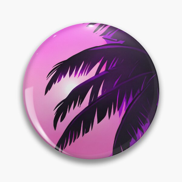 Item preview, Retro Sun and Palm Trees Hot Pink Purple AI Art designed and sold by Beachy.