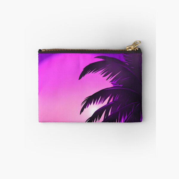 Item preview, Retro Sun and Palm Trees Hot Pink Purple AI Art designed and sold by Beachy.