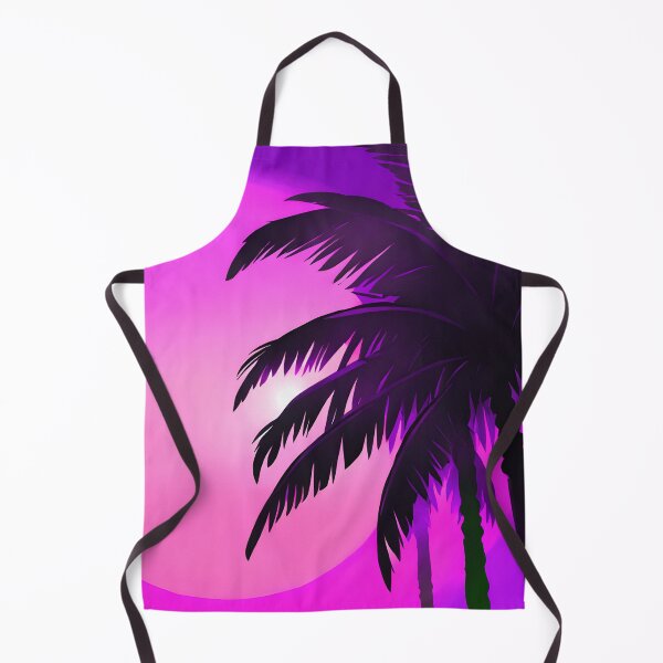 Item preview, Retro Sun and Palm Trees Hot Pink Purple AI Art designed and sold by Beachy.