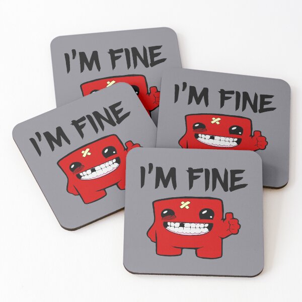 Item preview, I'm Fine - Super Meat Boy designed and sold by loobsart.
