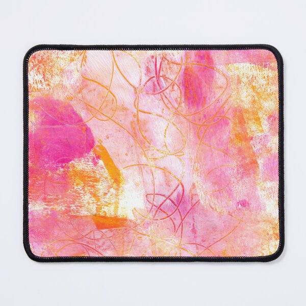 Item preview, Hot pink and orange abstract mixed media swirls designed and sold by thephoenixsoul.