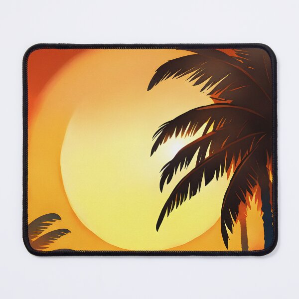 Item preview, Warm Tones Retro Sun and Palm Trees Beach Style AI Art 1 of 4 designed and sold by Beachy.
