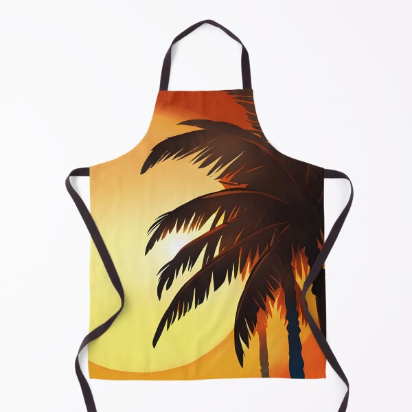 Item preview, Warm Tones Retro Sun and Palm Trees Beach Style AI Art 1 of 4 designed and sold by Beachy.