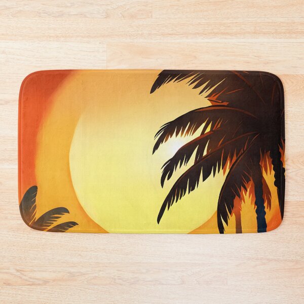 Item preview, Warm Tones Retro Sun and Palm Trees Beach Style AI Art 1 of 4 designed and sold by Beachy.