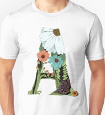 Floral Letter A Unisex T-Shirt