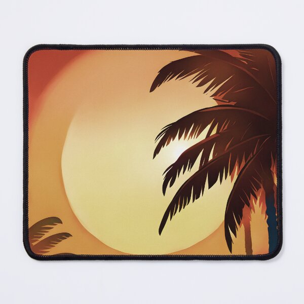 Item preview, Warm Tones Retro Sun and Palm Trees Beach Style AI Art 3 of 4 designed and sold by Beachy.