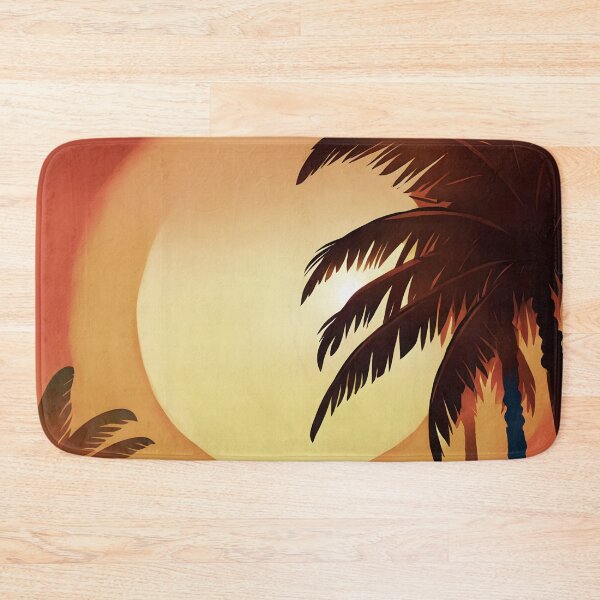 Item preview, Warm Tones Retro Sun and Palm Trees Beach Style AI Art 3 of 4 designed and sold by Beachy.