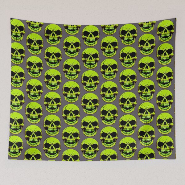 Item preview, Screaming Green and Yellow Skull designed and sold by hauntedtees.