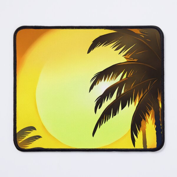 Item preview, Warm Tones Retro Sun and Palm Trees Beach Style AI Art 4 of 4 designed and sold by Beachy.
