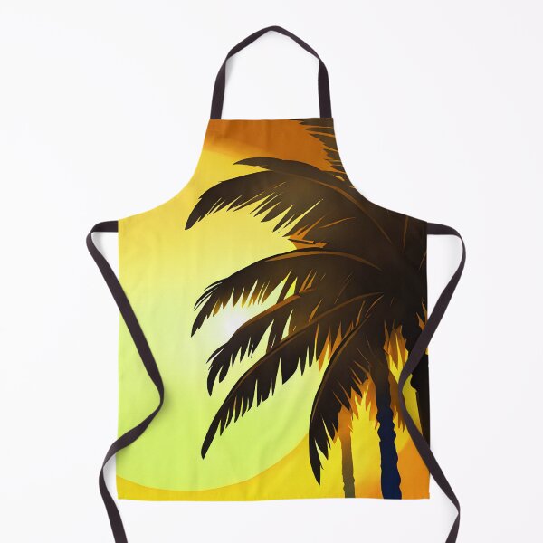 Item preview, Warm Tones Retro Sun and Palm Trees Beach Style AI Art 4 of 4 designed and sold by Beachy.