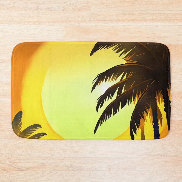 Item preview, Warm Tones Retro Sun and Palm Trees Beach Style AI Art 4 of 4 designed and sold by Beachy.