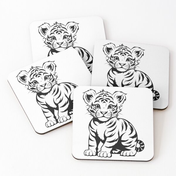 Item preview, Cute Baby Tiger Cub Big Cat Wild Animal Africa Savannah designed and sold by inkoutninja.