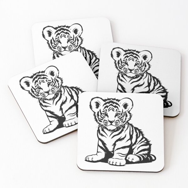 Item preview, Cute Baby Tiger Cub Big Cat Wild Animal Africa Savannah designed and sold by inkoutninja.