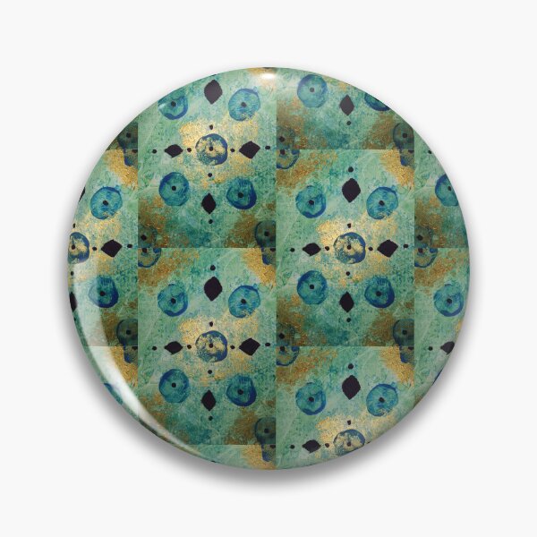 Item preview, Aqua and gold print for patterned items designed and sold by ReithNolan.