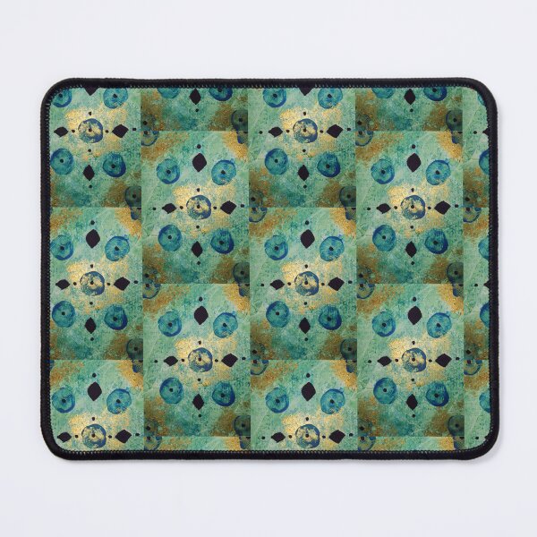 Item preview, Aqua and gold print for patterned items designed and sold by ReithNolan.