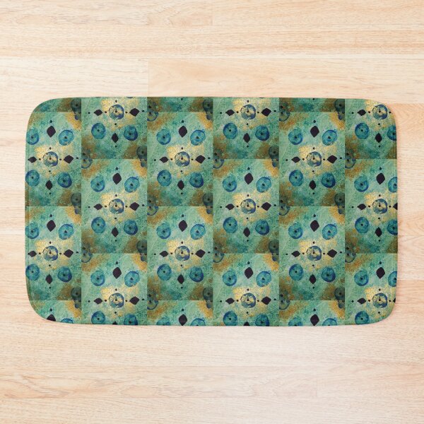 Item preview, Aqua and gold print for patterned items designed and sold by ReithNolan.