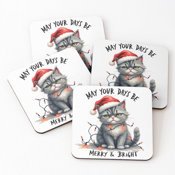 Item preview, Merry And Brite Christmas Cat designed and sold by Sol-threads.