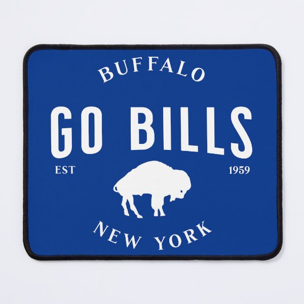 Item preview, Go Bills with standing buffalo in blue designed and sold by DesignCollectiv.