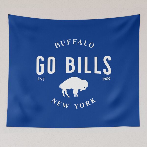 Item preview, Go Bills with standing buffalo in blue designed and sold by DesignCollectiv.
