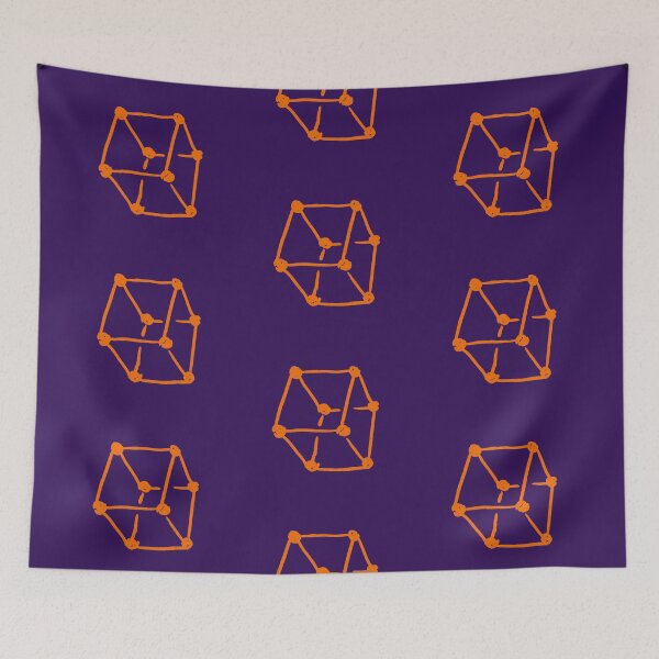 Item preview, Orange Retro Cube  Deep Purple designed and sold by MagentaTwilight.