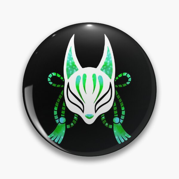 Artikelvorschau, Kitsune Maske Grün funkelt entworfen und verkauft von JackNRum.