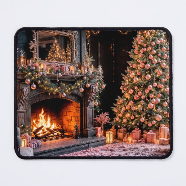 Item preview, Pink Christmas Winter Fireplace #Pinkmas designed and sold by DreamlifeBackgrounds.