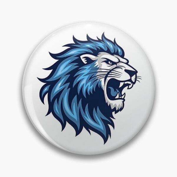 Item preview, Kings Might Majestic Blue Lion detroit design print designed and sold by ART ATTACK ZONE.