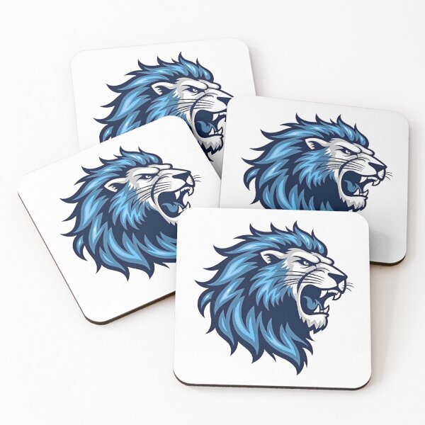 Item preview, Kings Might Majestic Blue Lion detroit design print designed and sold by ART ATTACK ZONE.