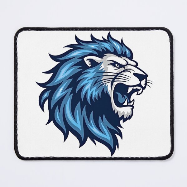 Item preview, Kings Might Majestic Blue Lion detroit design print designed and sold by ART ATTACK ZONE.