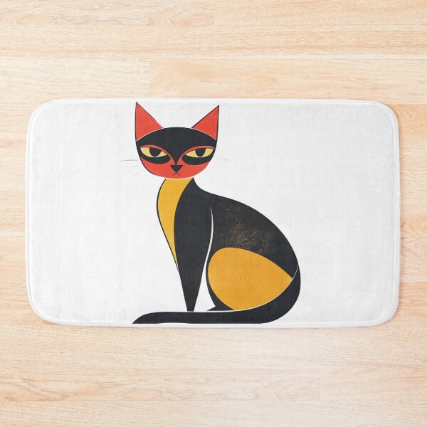 Item preview, Minimal Midcentury Modern Cat Art designed and sold by AtlanticAvenue.