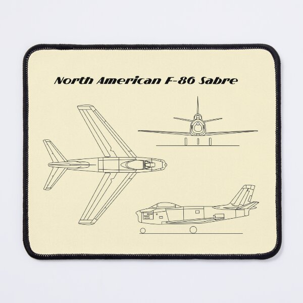 Item preview, North American F-86 Sabre 3-View Drawing designed and sold by DontGiveaShirt.