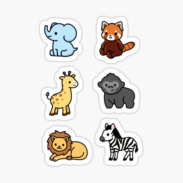 Vista previa del artículo con la obra «Lindos animales del zoológico», diseñado y vendido por littlemandyart.
