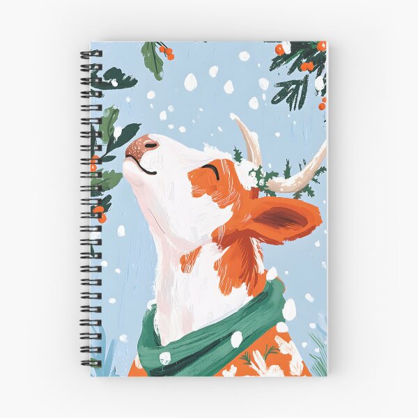 Item preview, Christmas highland cow enjoying the snow designed and sold by WrapNRibbons.