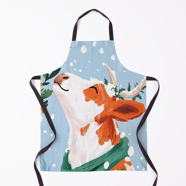 Item preview, Christmas highland cow enjoying the snow designed and sold by WrapNRibbons.