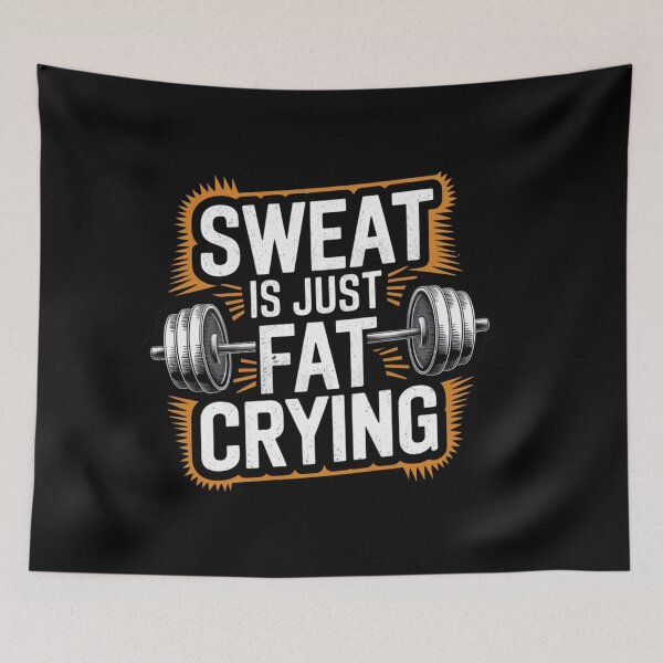 Item preview, Sweat Is Just Fat Crying Funny Workout Motivation designed and sold by Sahil Randhawa.