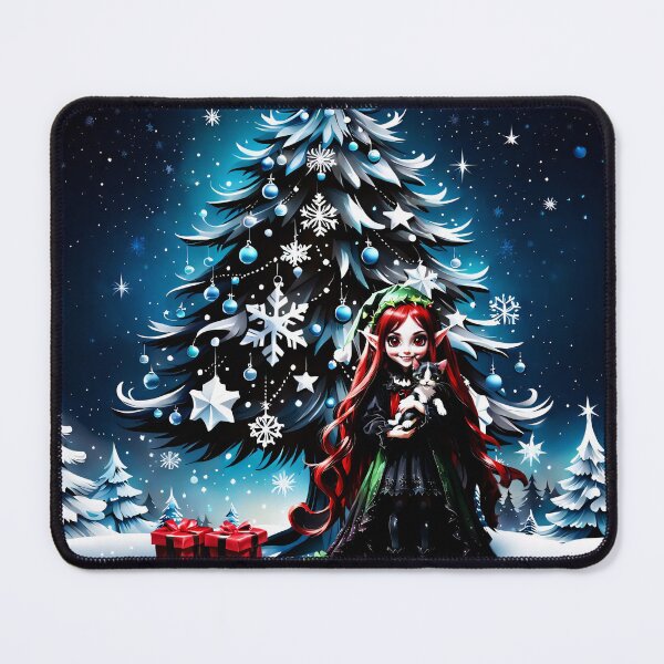 Item preview, Christmas Elf with Kitten. designed and sold by nicky2342.